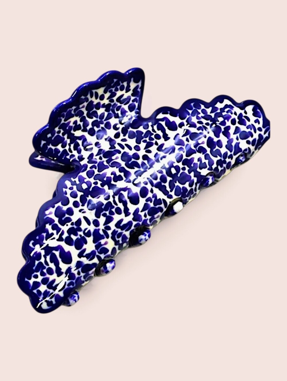 Scalloped Hair Clip In Blue And White NWOT (same as Anthro)